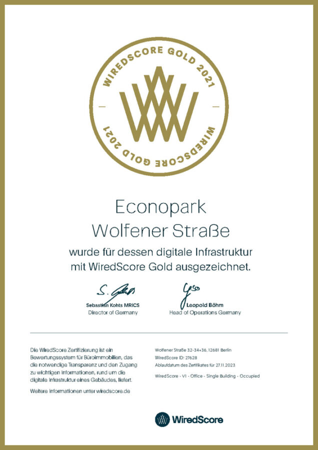 GSG Berlin: Tolle Gewerbefläche im aufstrebenden Berlin-Marzahn / ideal als Büro oder leises Gewerbe - WiredScore Gold Zertifizierung