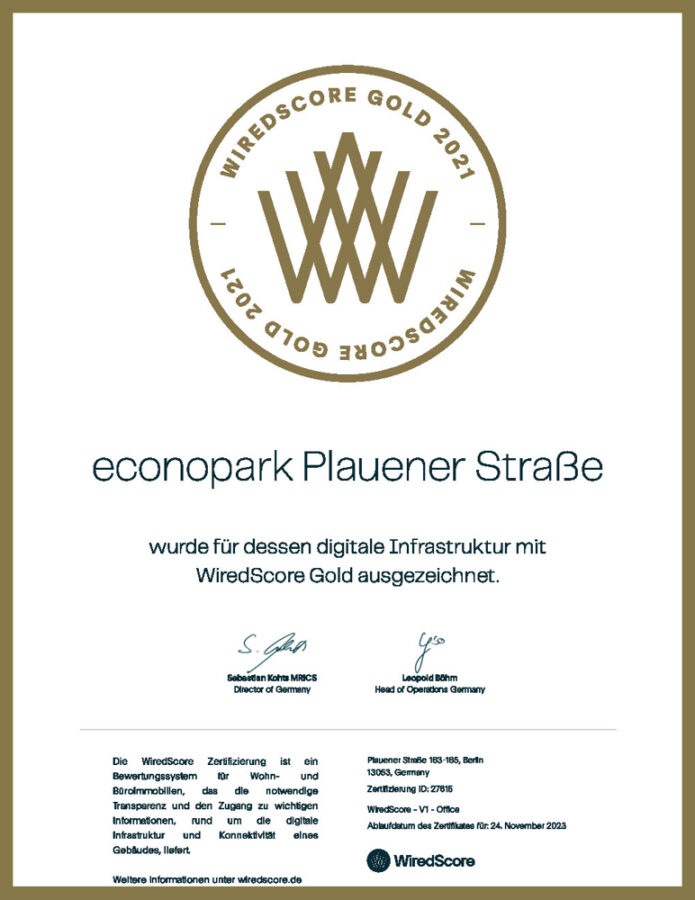 GSG Berlin: Büro im Dachgeschoss - viel Platz für Ihre Ideen / econopark Lichtenberg - WiredScore Gold Zertifizierung